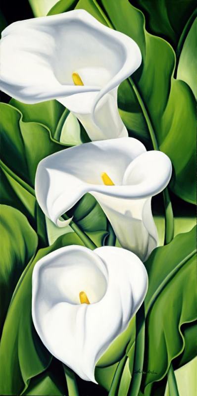 Lilies painting - Catherine Abel Lilies Art Print