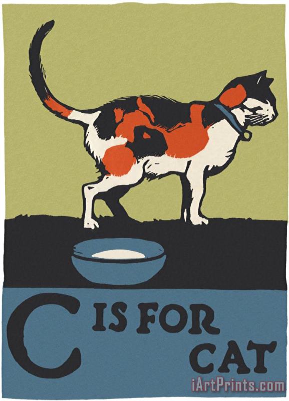 Alphabet: C Is for Cat painting - C.B. Falls Alphabet: C Is for Cat Art Print