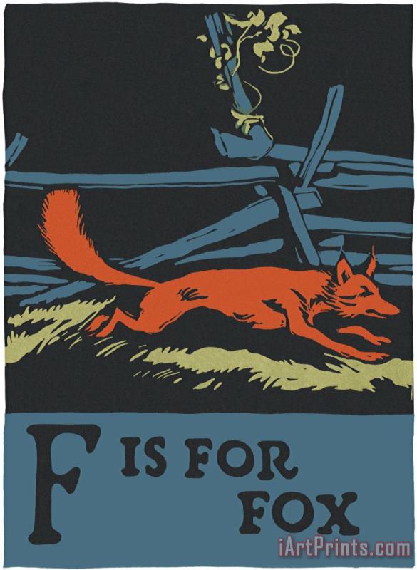 C.B. Falls Alphabet: F Is for Fox Art Print