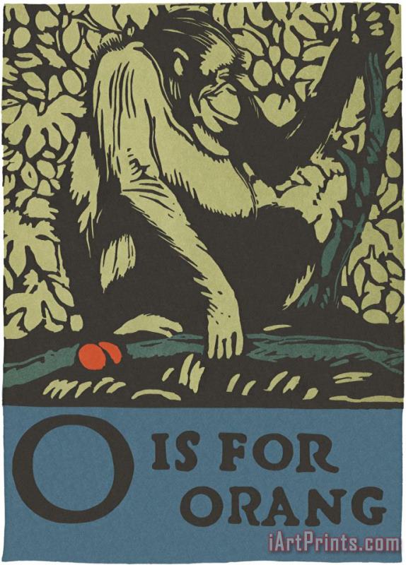 C.B. Falls Alphabet: O Is for Orangutan Art Print