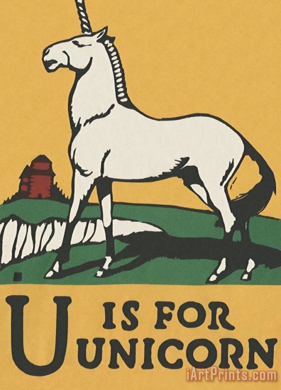 C.B. Falls Alphabet: U Is for Unicorn Art Print
