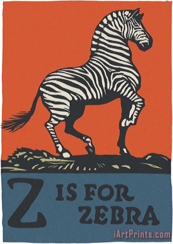 Alphabet: Z Is for Zebra painting - C.B. Falls Alphabet: Z Is for Zebra Art Print
