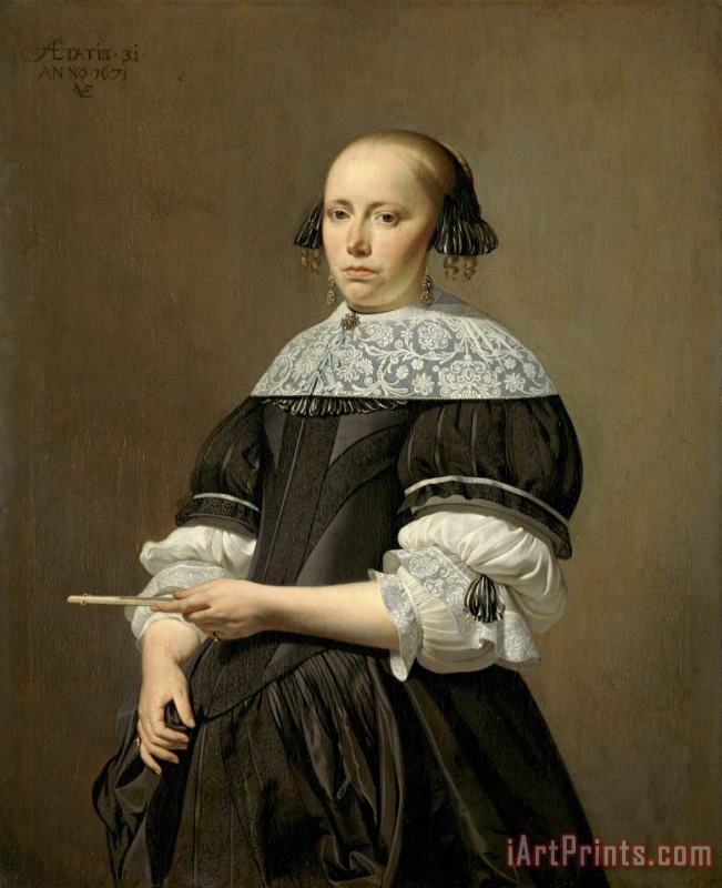 Portrait of Elisabeth Van Kessel, Wife of Willem Jacobsz Baert painting - Caesar Boetius van Everdingen Portrait of Elisabeth Van Kessel, Wife of Willem Jacobsz Baert Art Print