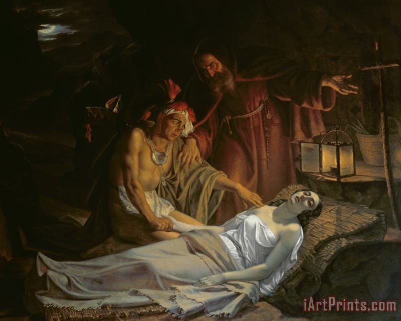 The Death Of Atala painting - Cesare Mussini The Death Of Atala Art Print