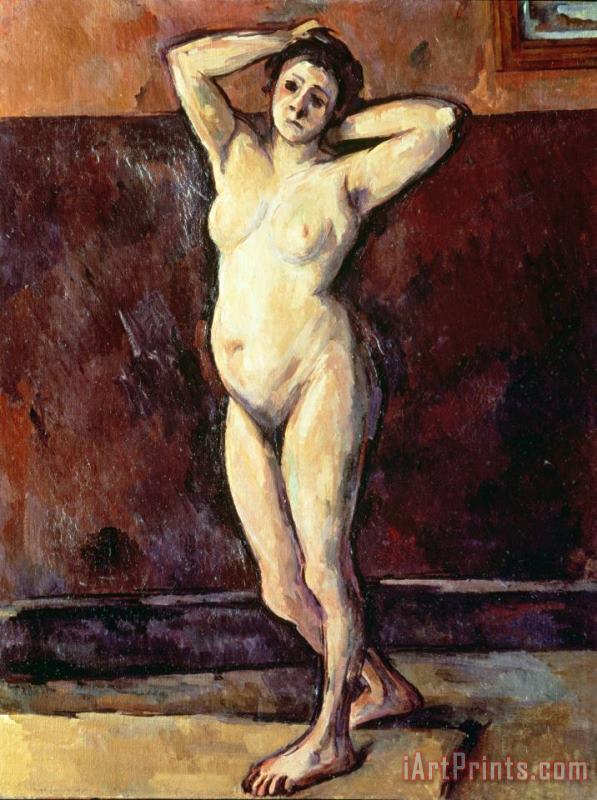 Standing Nude Woman painting - Cezanne Standing Nude Woman Art Print