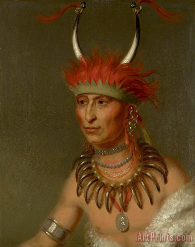 Charles Bird King Ottoe Half Chief, Husband of Eagle of Delight Art Painting