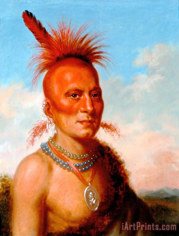 Charles Bird King Sharitarish (wicked Chief), Pawnee Art Painting