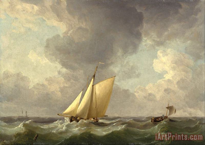 Charles Brooking A Cutter in a Strong Breeze Art Painting