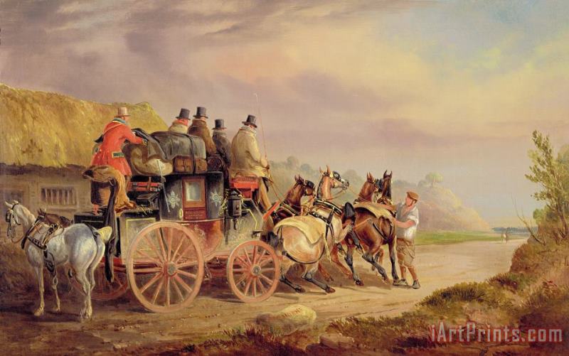 Charles Cooper Henderson Mail Coaches on the Road - The 'Quicksilver' Art Print