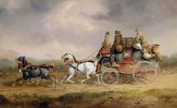 Charles Cooper Henderson Mail Coaches on the Road - The Louth-London Royal Mail Progressing at Speed