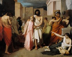 Charles Francois Jalabert Oedipus And Antigone Or The Plague Of Thebes