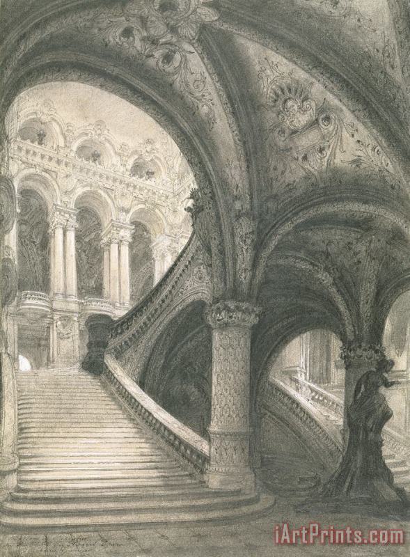 Charles Garnier The Staircase Of The Paris Opera House Art Print