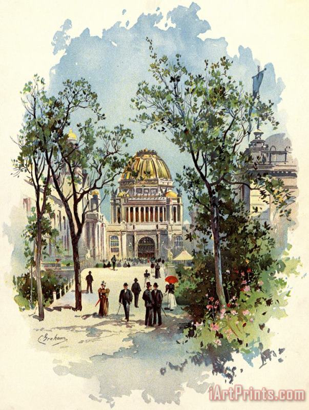 Charles Graham Looking South From Wooded Island, From The World's Fair in Water Colors Art Painting