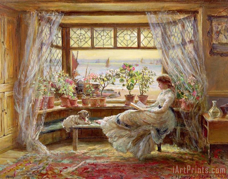 Charles James Lewis Reading by the Window Art Painting