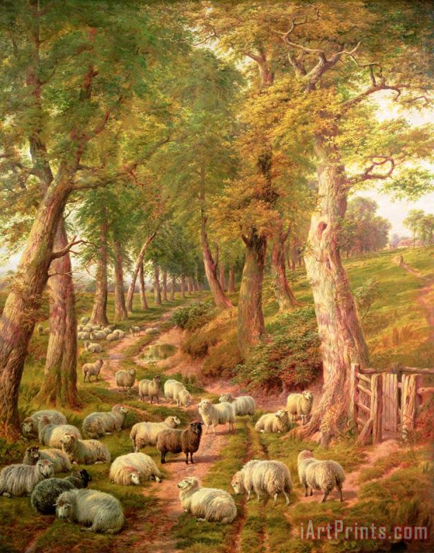 Landscape with Sheep painting - Charles Joseph Landscape with Sheep Art Print
