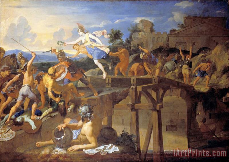 Charles Le Brun Horatius Cocles Defending The Bridge Art Painting