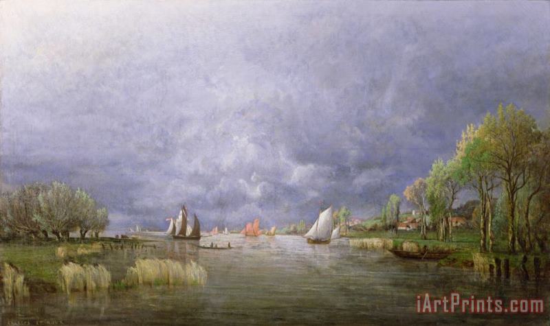 Banks of the Loire in Spring painting - Charles Leroux Banks of the Loire in Spring Art Print