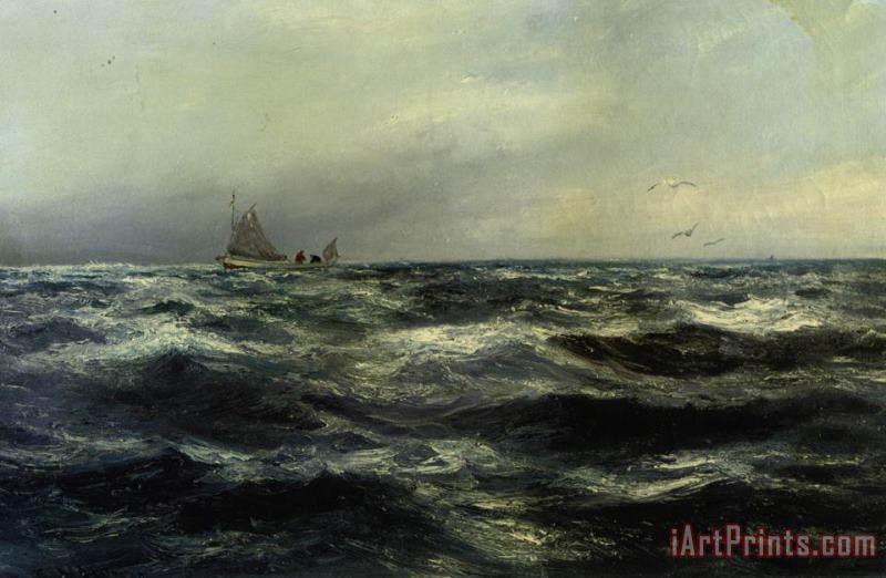 Cornish Sea And Working Boat painting - Charles Napier Hemy Cornish Sea And Working Boat Art Print