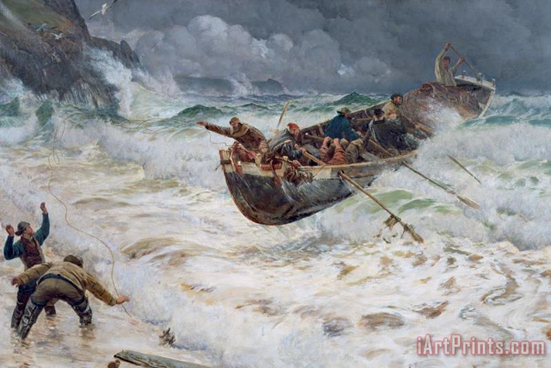 How the Boat Came Home painting - Charles Napier Hemy How the Boat Came Home Art Print