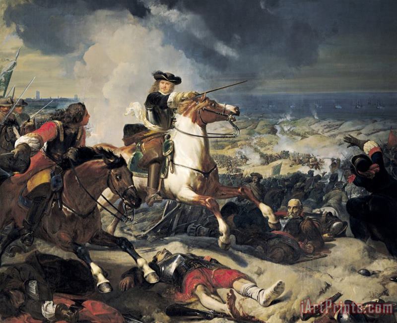 Charles Philippe Auguste de Lariviere Battle of The Dunes, 14th June 1658 Art Painting