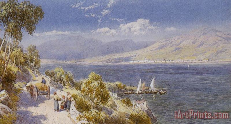 Charles Rowbotham Lake Como with Bellagio in The Distance Art Painting