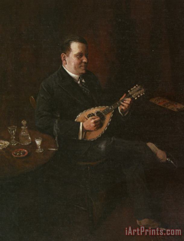 Charles Spencelayh The Mandolin Player Art Print