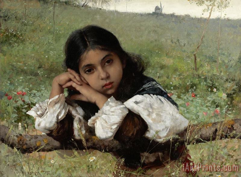 Charles Sprague Pearce Moments of Thoughtfulness Art Painting
