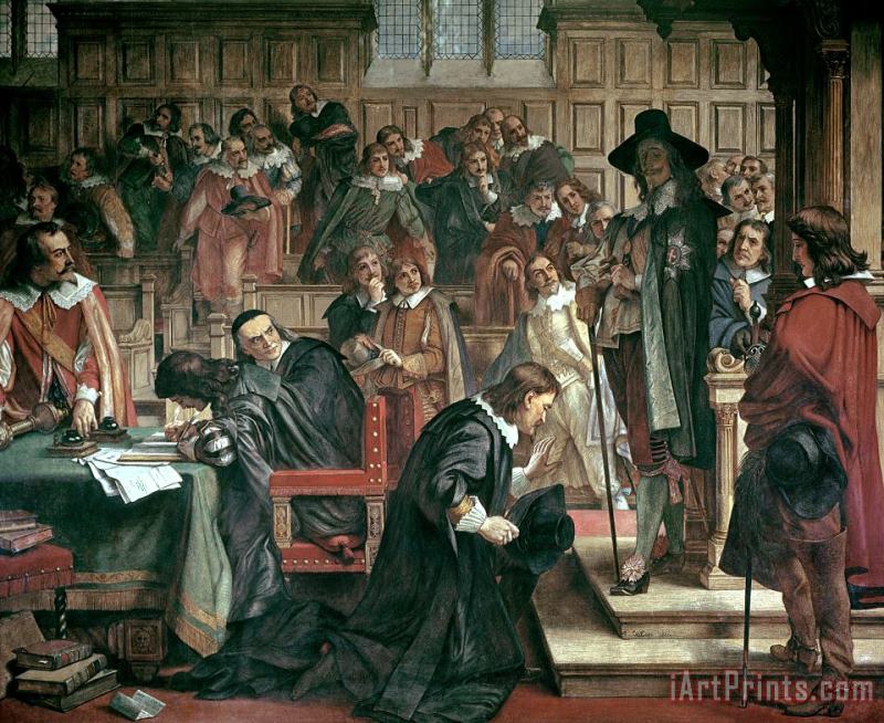 Attempted arrest of 5 members of the House of Commons by Charles I painting - Charles West Cope Attempted arrest of 5 members of the House of Commons by Charles I Art Print