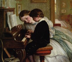 Charles West Cope Music Lesson painting
