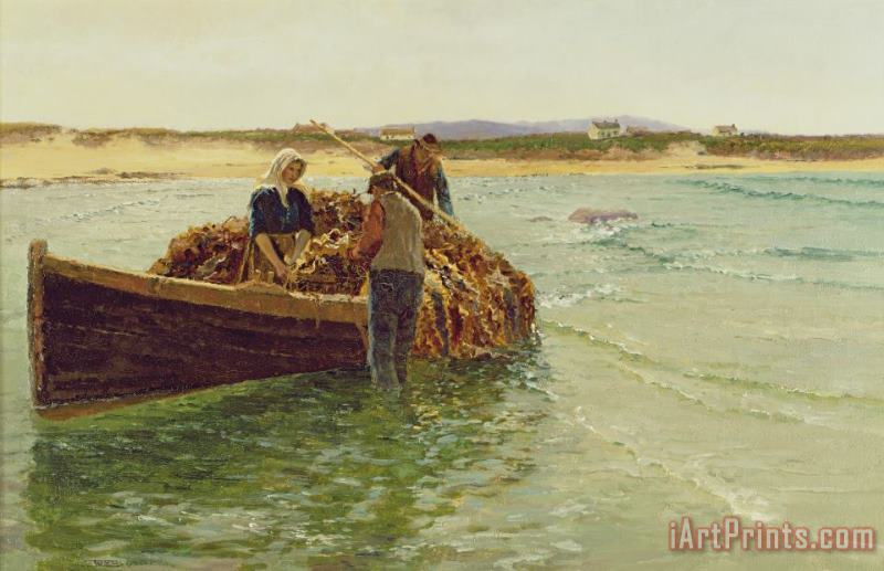 Charles William Bartlett Unloading Kelp Weed Art Painting