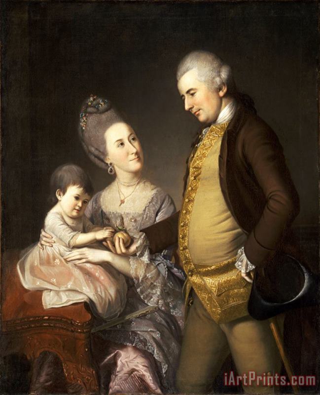 Charles Willson Peale Portrait of John And Elizabeth Lloyd Cadwalader And Their Daughter Anne Art Painting