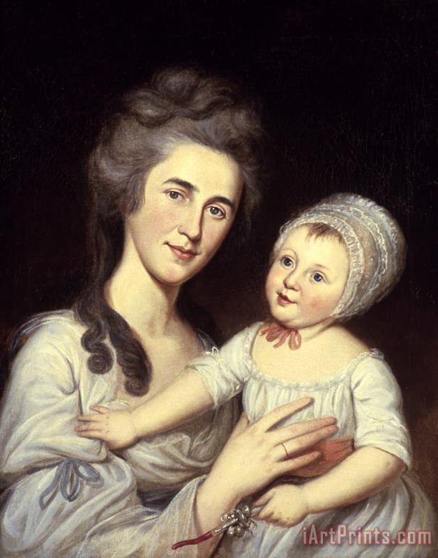 Charles Willson Peale Portrait of Mrs Robert Milligan (sarah Cantwell Jones) And Her Daughter Catherine Mary Art Print
