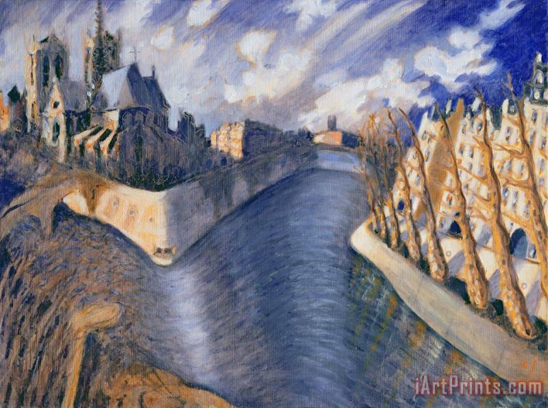Notre Dame Cathedral painting - Charlotte Johnson Wahl Notre Dame Cathedral Art Print