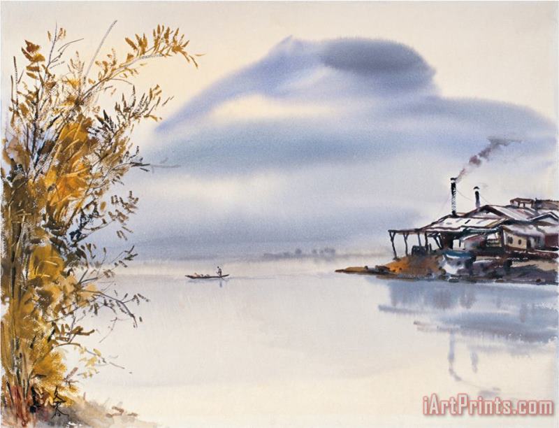 Shimmery Lake painting - Chi Wen Shimmery Lake Art Print