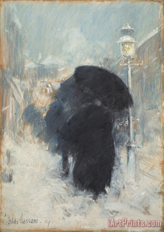 A New York Blizzard painting - Childe Hassam A New York Blizzard Art Print