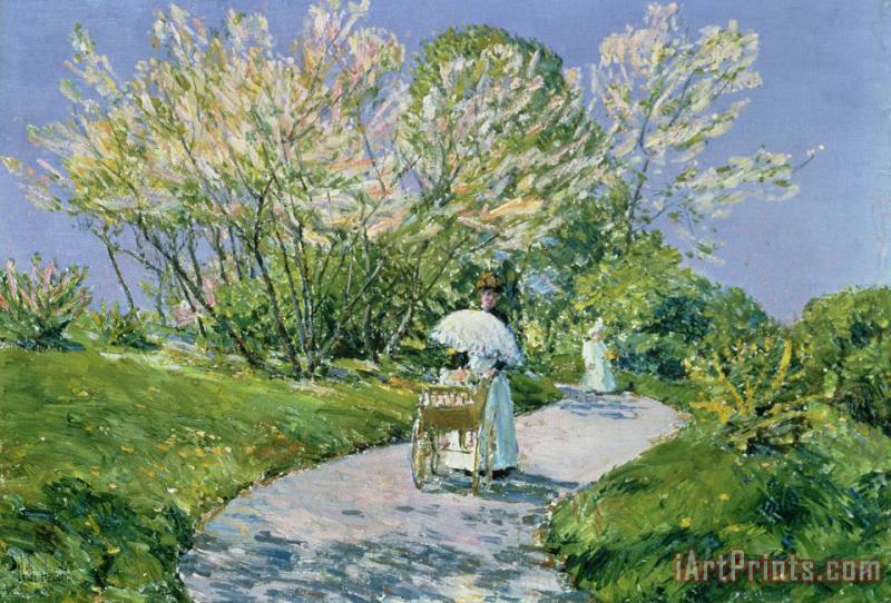 Childe Hassam A Walk in the Park Art Painting