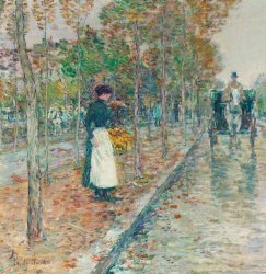 Childe Hassam Autumn Boulevard in Paris painting