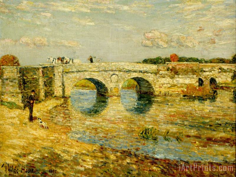 Bridge Over The Stour painting - Childe Hassam Bridge Over The Stour Art Print