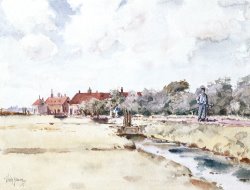 Childe Hassam Canal Scene painting