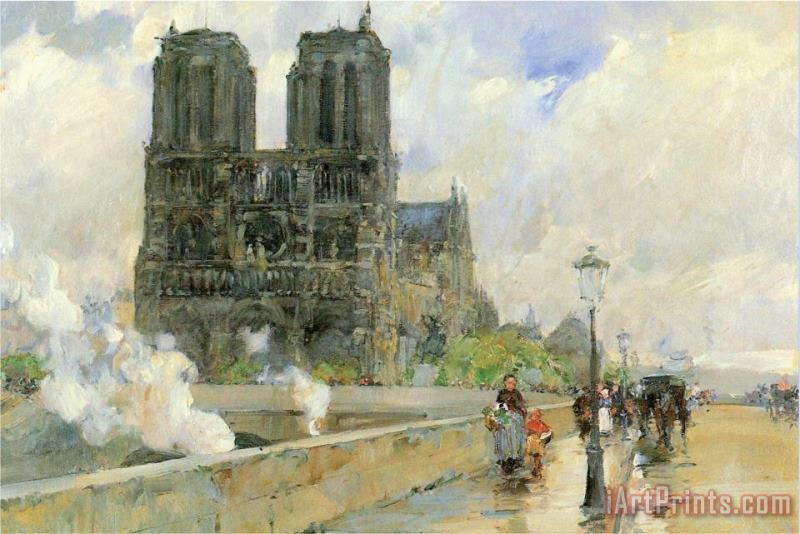 Childe Hassam Cathedral of Notre Dame 1888 Art Painting