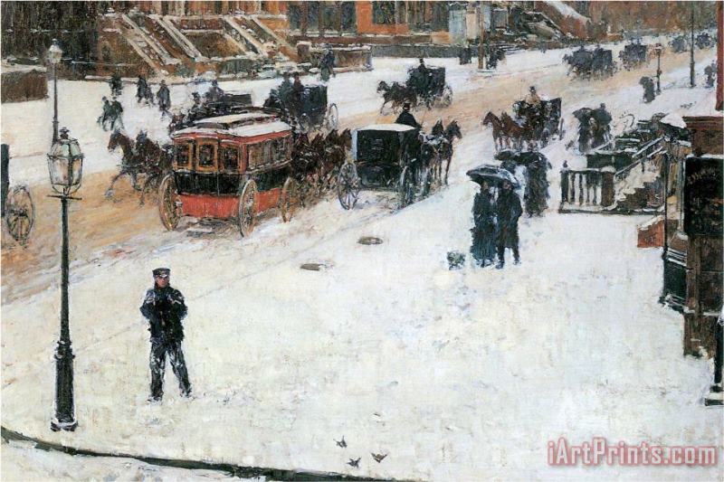 Fifth Avenue in Winter painting - Childe Hassam Fifth Avenue in Winter Art Print