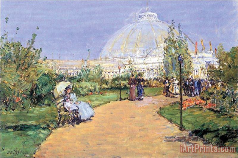 House of Gardens World's Columbian Exposition Chicago painting - Childe Hassam House of Gardens World's Columbian Exposition Chicago Art Print