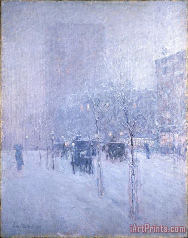 Late Afternoon, New York, Winter painting - Childe Hassam Late Afternoon, New York, Winter Art Print