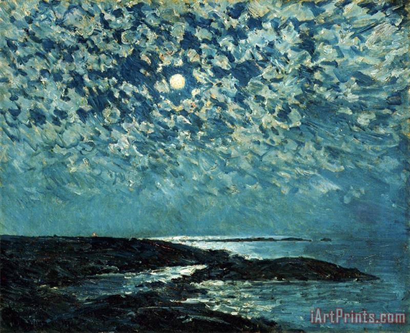 Moonlight Isle of Shoals 1892 painting - Childe Hassam Moonlight Isle of Shoals 1892 Art Print