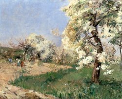 Childe Hassam Pear Blossoms painting
