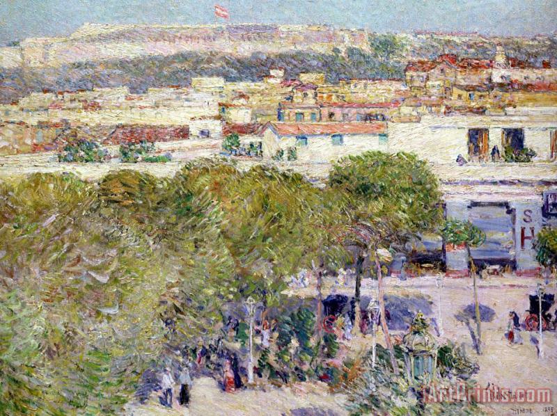 Childe Hassam Place Centrale and Fort Cabanas - Havana Art Print
