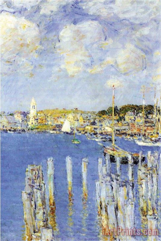 Port of Gloucester Island painting - Childe Hassam Port of Gloucester Island Art Print