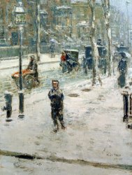 Childe Hassam Snow Storm on Fifth Avenue painting