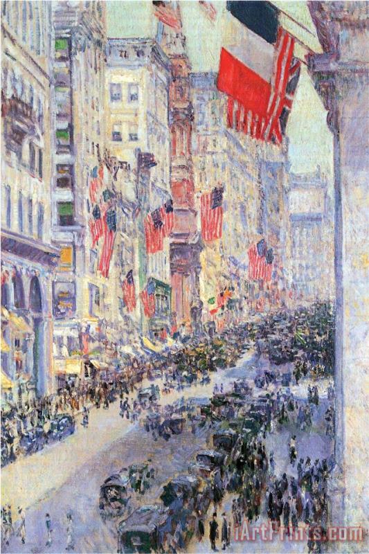 Childe Hassam The Avenue Along 34th Street May 1917 Art Print