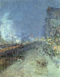 Childe Hassam The El painting